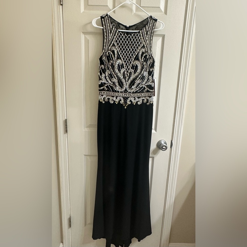 NWT Camille La Vie Black Formal Beaded Dress size 10